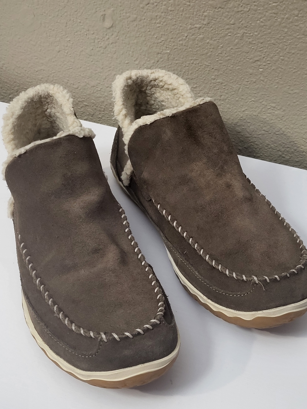 LL Bean Sz 9 Womens Mountain Slipper Suede Boot Mocs Cozy Indoor Outdoor Brown